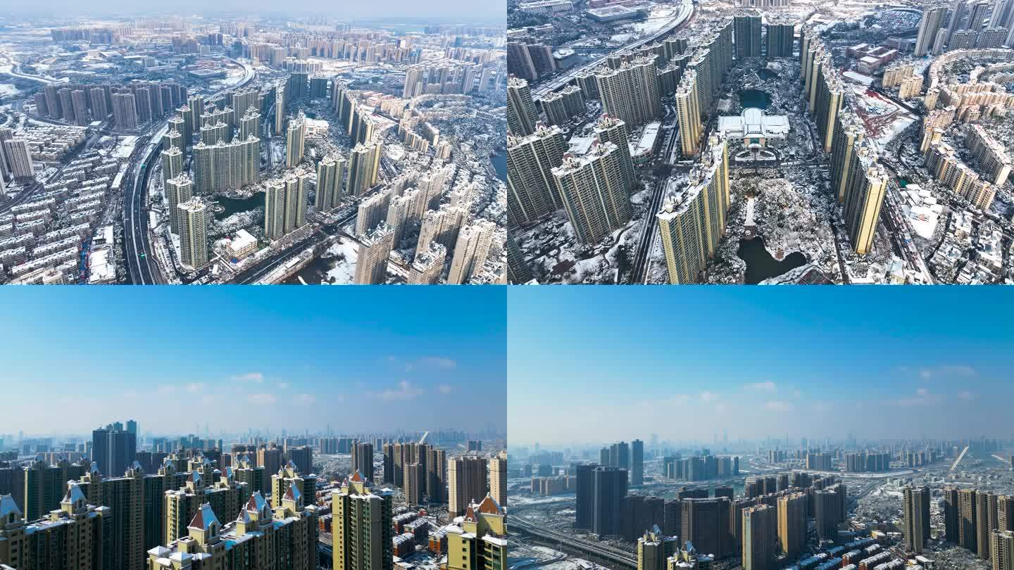 4K长沙雪景长沙城市雪景航拍10