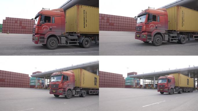 广州南沙港码头 集装箱码头 堆货场 货运