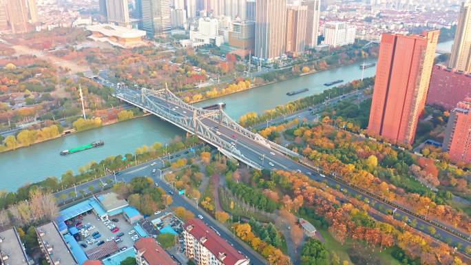 江苏无锡金匮大桥 太湖广场 俯拍4K