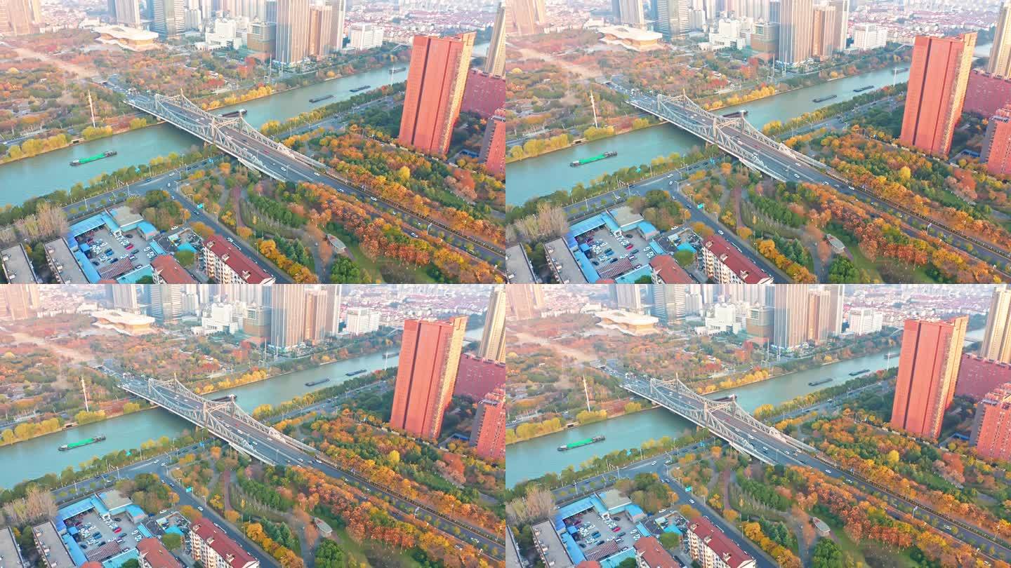 江苏无锡金匮大桥 太湖广场 俯拍4K