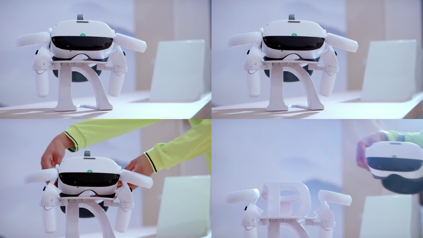 【4K】男生取过VR眼镜VR头盔
