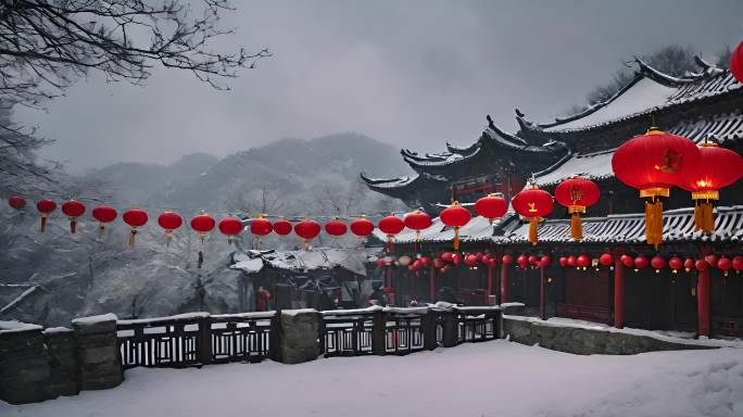 中式不夜城汉唐建筑场景背景