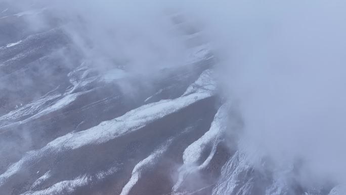 雪景 云海 山 地貌 云雾 雪山 下雪