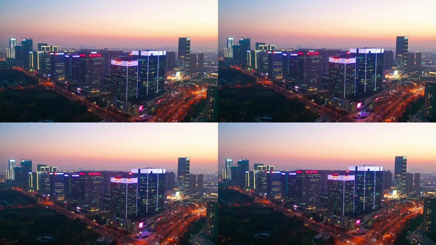 江苏 无锡 海岸城 夜景 俯瞰航拍4K