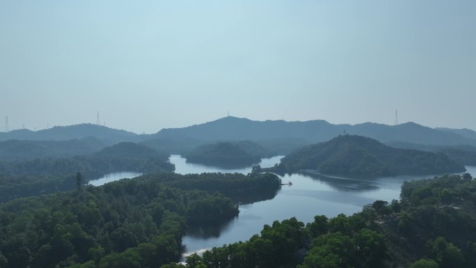 惠州市惠城红花湖景区航拍森林山川湖泊风景