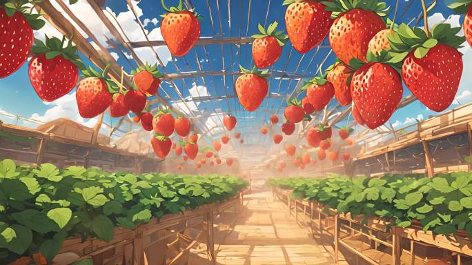 草莓种植园丰收