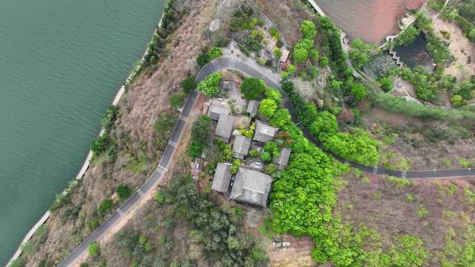 航拍四川大凉山西昌邛海公园青龙寺