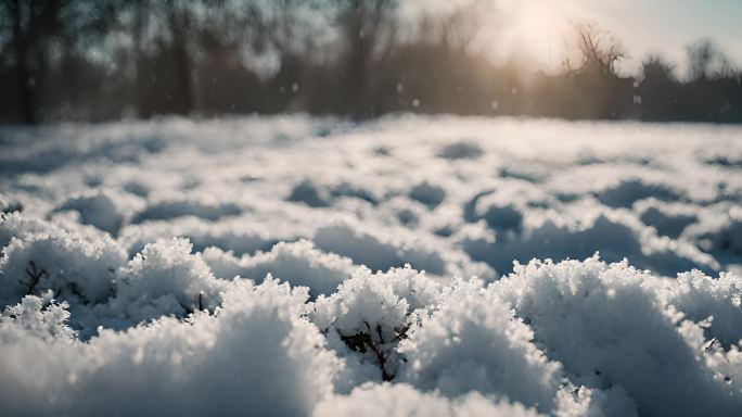 冬天雪地特写雪天风景下雪风光唯美冬季雪景