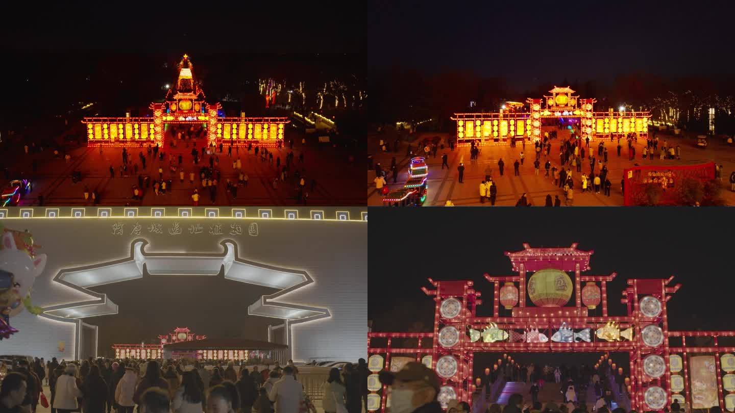 洛阳隋唐城遗址新年夜景4K航拍调色+灰片
