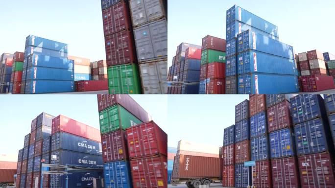 广州南沙港码头 集装箱码头 堆货场 货运