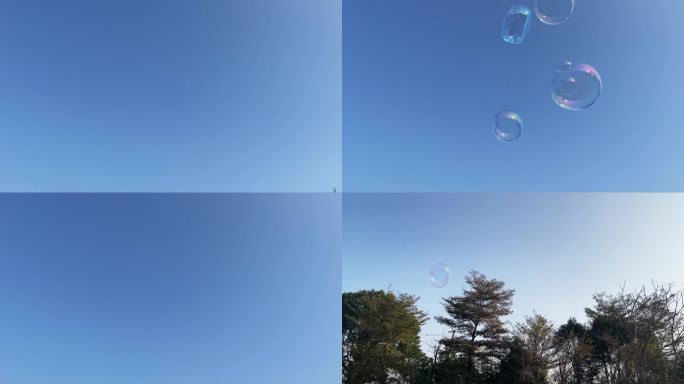 4K泡沫飞翔天空