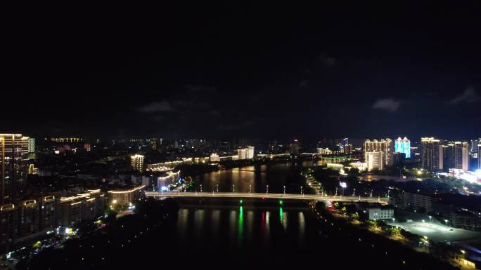 江西赣州南河大桥夜景航拍