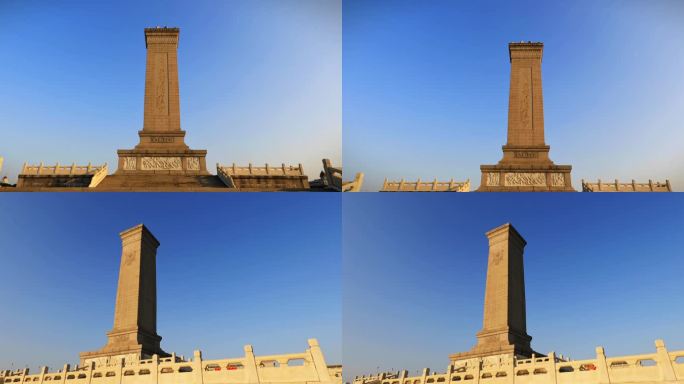 移动拍摄天安门广场的人民英雄纪念碑