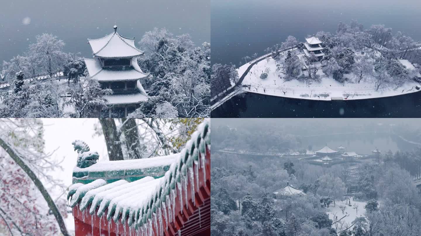 微单+无人机拍摄武汉东湖大雪4k视频