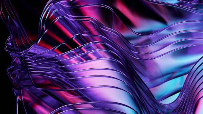 抽象的紫色背景装饰与玻璃波的节奏优雅。