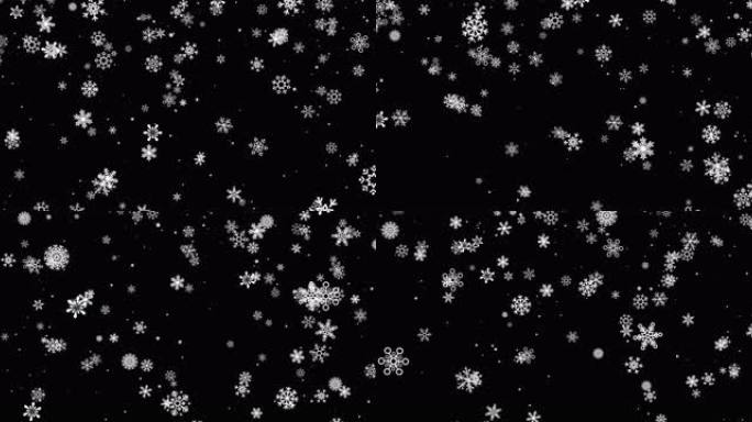 寒冬圣诞晶体雪花晶莹剔透冰霜8K通道循环