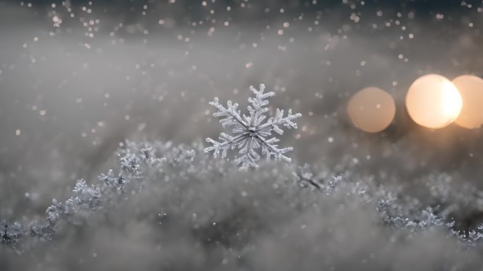 雪花特写雪景下雪天大雪纷飞白雪皑皑雪风景