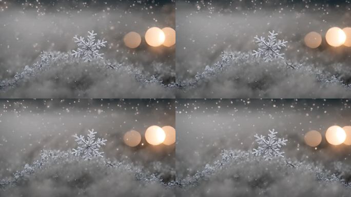 雪花特写雪景下雪天大雪纷飞白雪皑皑雪风景