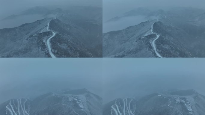 西安地标骊山森林公园景区文旅宣传雪景航拍