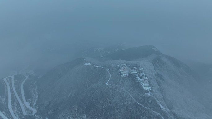 西安地标骊山森林公园景区文旅宣传雪景航拍