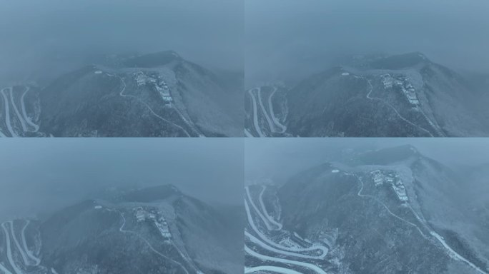 西安地标骊山森林公园景区文旅宣传雪景航拍