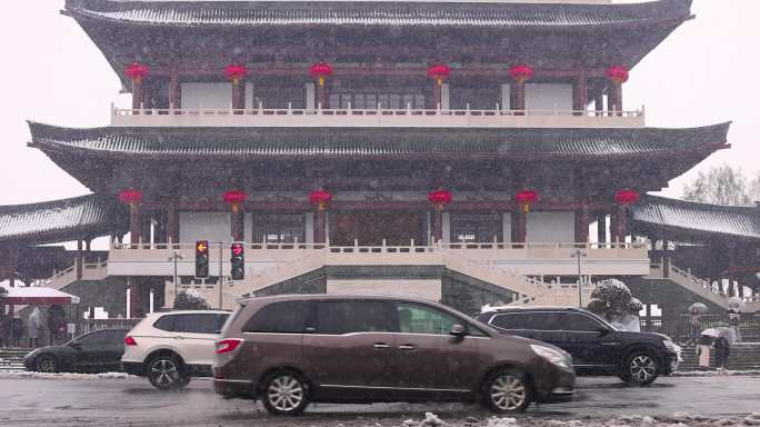 4K长沙雪景暴风雪长沙杜甫江阁雪景合集