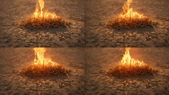 燃烧的火苗火焰自然着火自然灾害失火