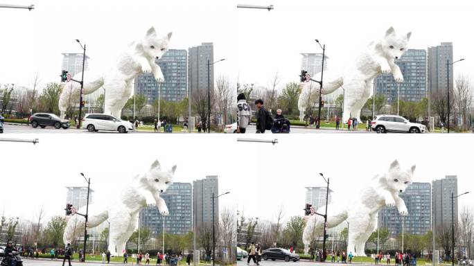 上海魔都极狐汽车户外大型雕塑