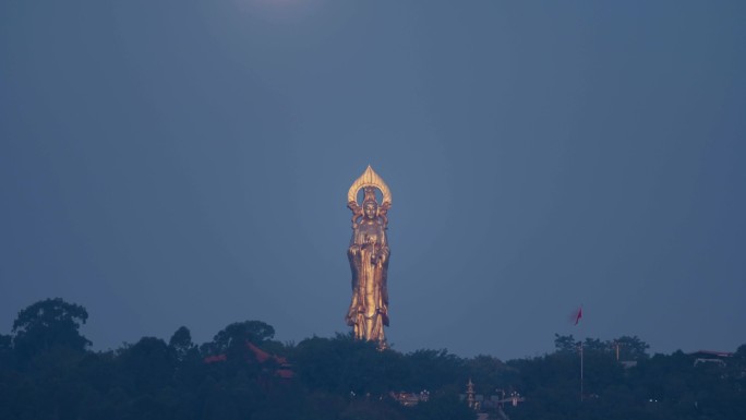 广州望海观音满月月落延时