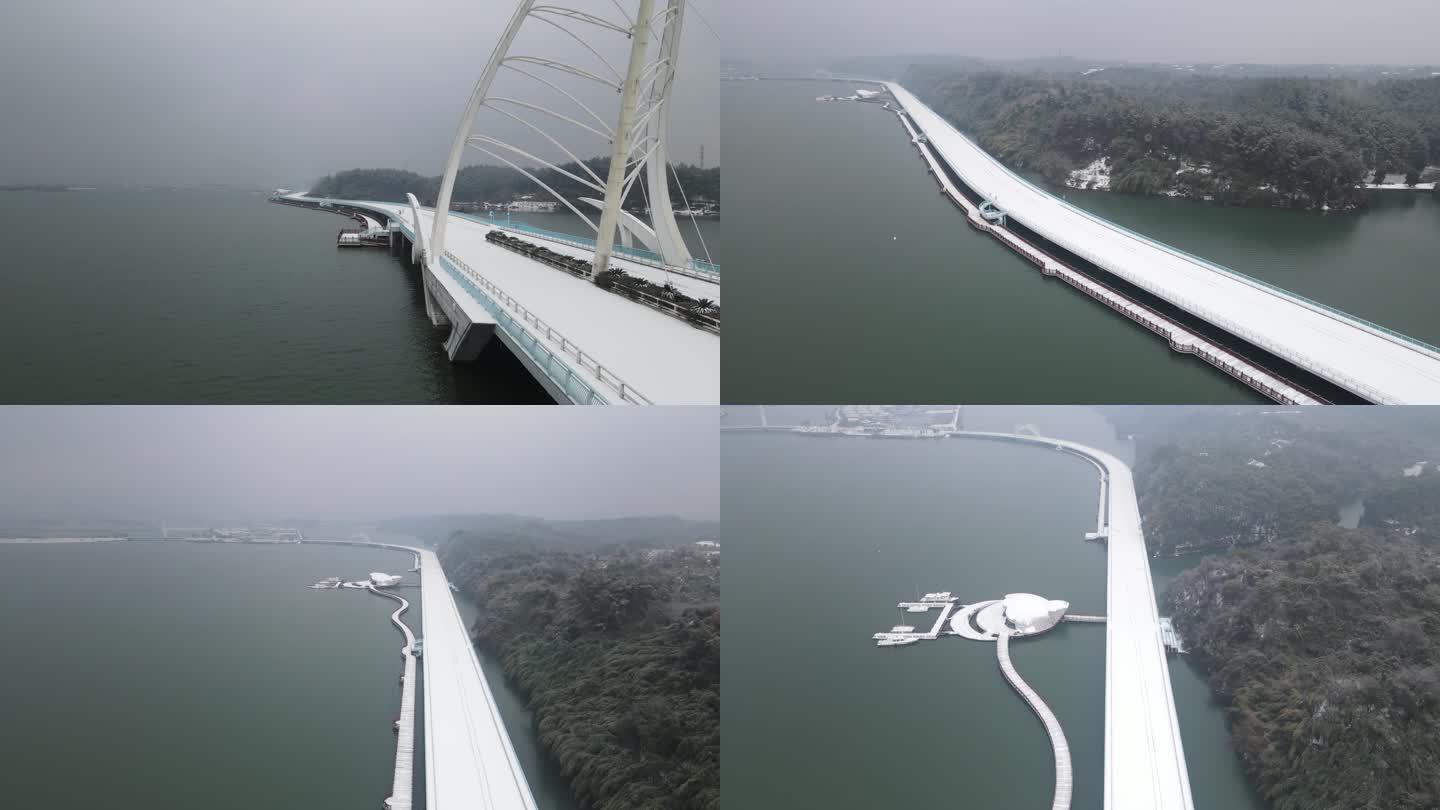 沾天湖大桥雪景