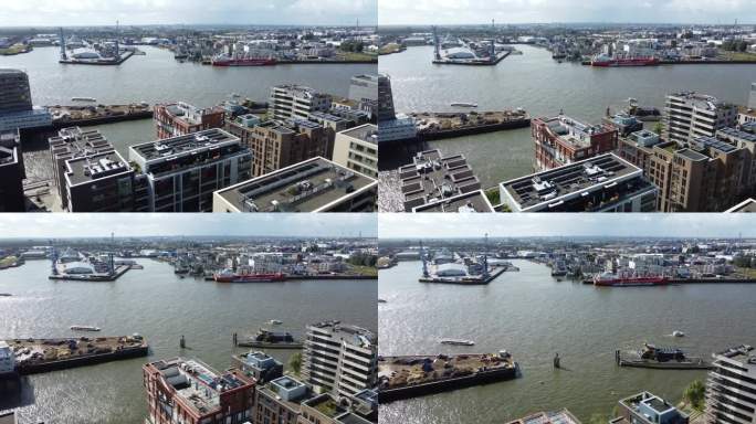 无人机在汉堡和汉堡港上空拍摄