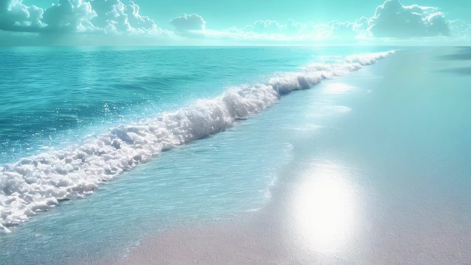 蓝色海面海滩浪花大海海水波浪海洋大浪涌来