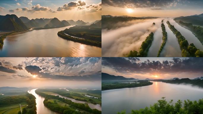 长江 黄河 祖国大好河山 风景 河流