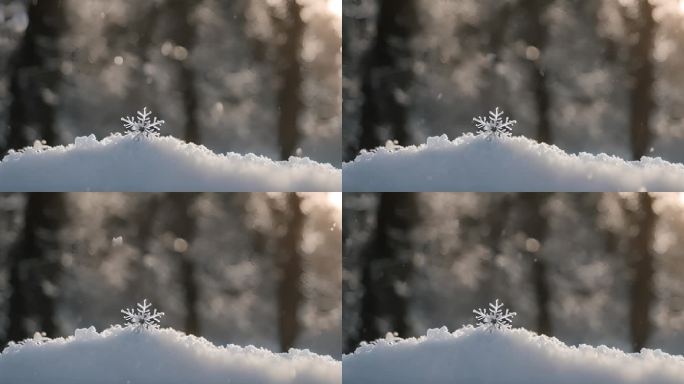 雪花特写雪景下雪天大雪纷飞白雪皑皑雪风景