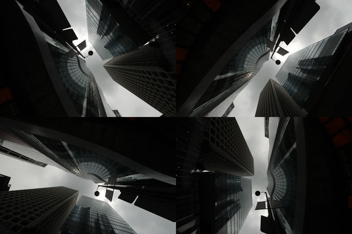 延时旋转拍摄香港中环楼宇