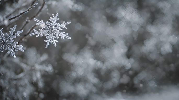 雪花特写雪景下雪天大雪纷飞白雪皑皑雪风景