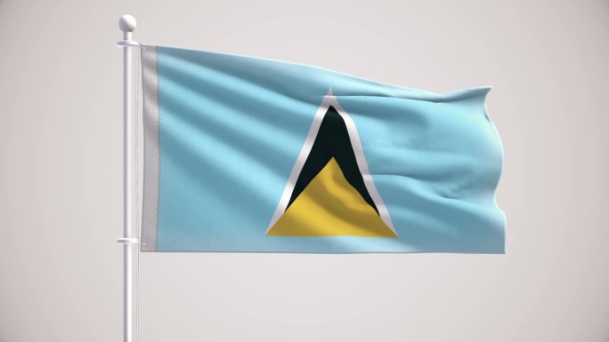 圣卢西亚旗帜+阿尔法海峡