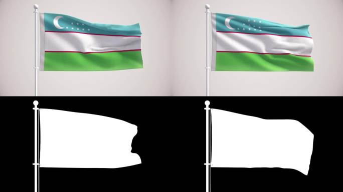 乌兹别克斯坦国旗+阿尔法海峡