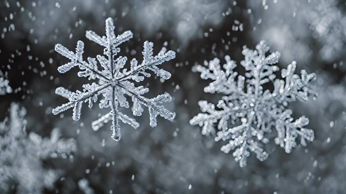 雪花特写雪景下雪天大雪纷飞白雪皑皑雪风景