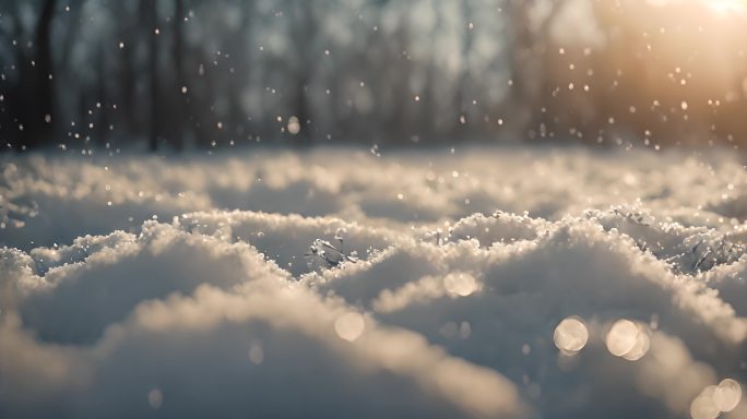 森林下雪天风景雪景唯美冬天下雪天大雪茫茫