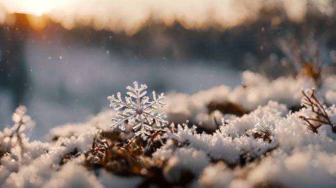 森林下雪天风景雪景唯美冬天下雪天大雪茫茫