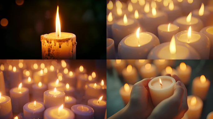 蜡烛白蜡烛悼念祈祷哀悼祈福