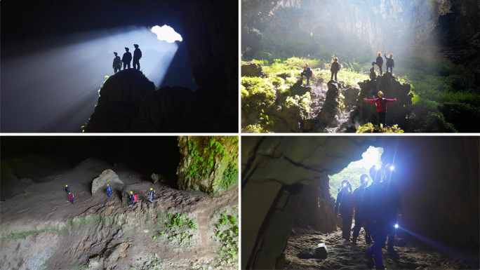 探险队探索溶洞神秘世界-工程队地质勘测队