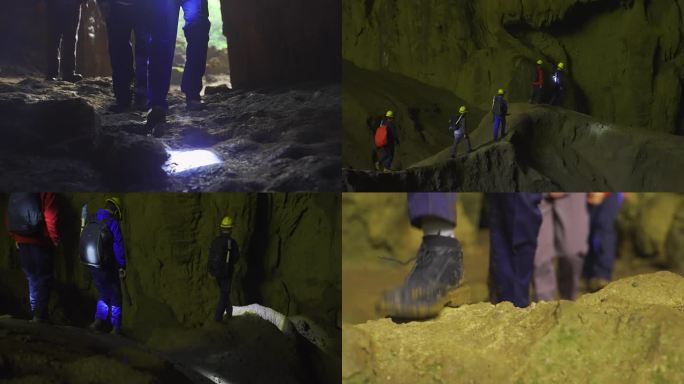 探险队探索溶洞神秘世界-工程队地质勘测队