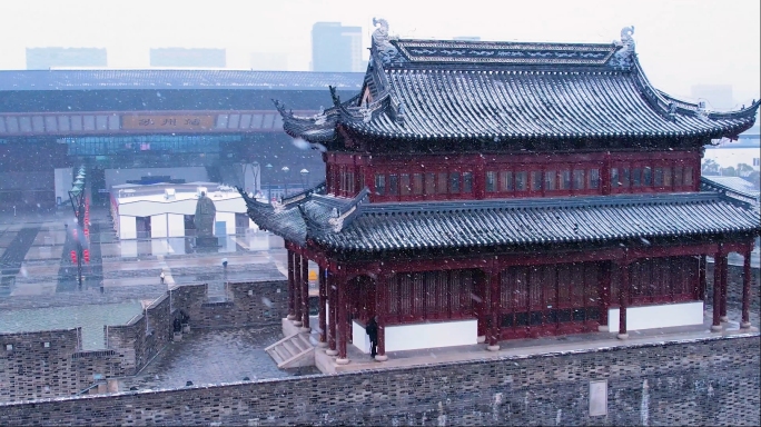 苏州冬天雪景 苏州雪 4K