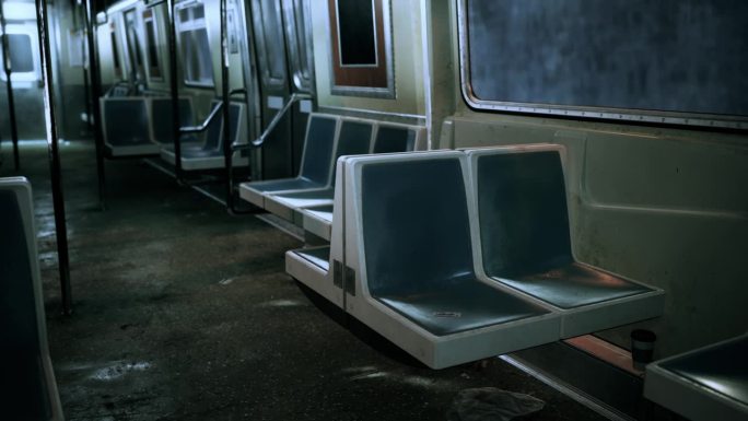 地铁列车上的空座位
