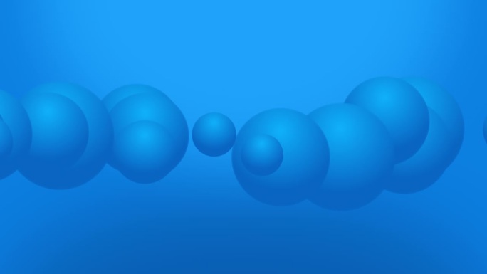 可变大小的大蓝色球体动画在渐变背景上从左向右移动