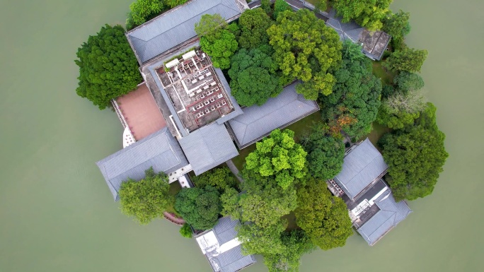 惠州西湖风光苏堤栈桥俯瞰景观水上公路航拍