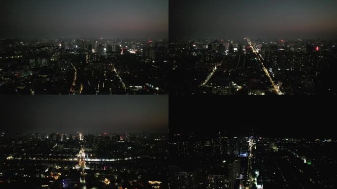 广西北海城市夜景灯光航拍