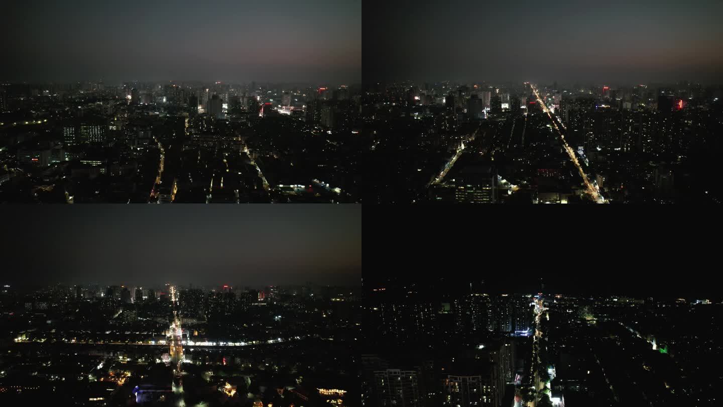 广西北海城市夜景灯光航拍